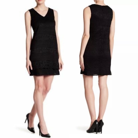 CeCe Women’s Sheath Dress Lace Pleats Sleeveless Size 2P‎ - Picture 1 of 9